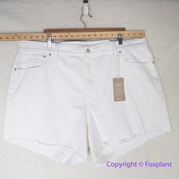 New! Madewell High-Rise Denim Shorts in Tile White size 37 - Picture 5 of 15
